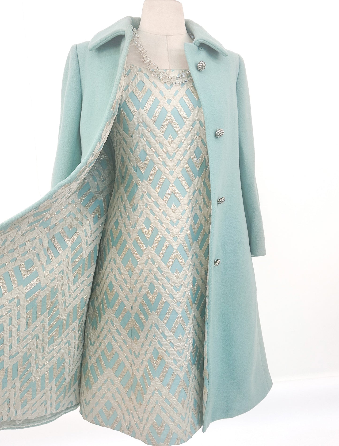 1960s Matching Two Piece Ensemble by Adele Simpson / Waist 28"