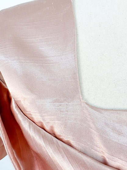 1930-40s Dusty Rose Silk Satin Gown / Waist 30
