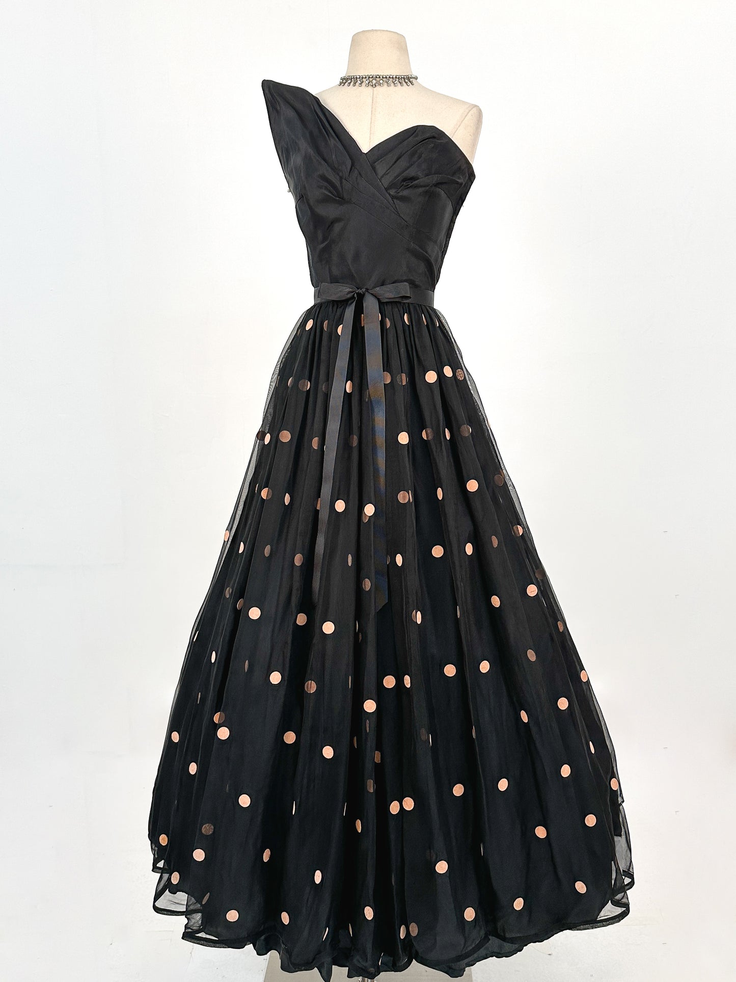 1940s Dramatic Evening Gown by Fred Perlberg / Waist 28