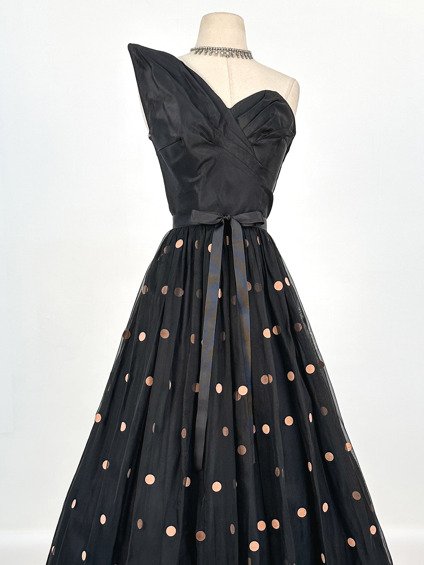 1940s Dramatic Evening Gown by Fred Perlberg / Waist 28