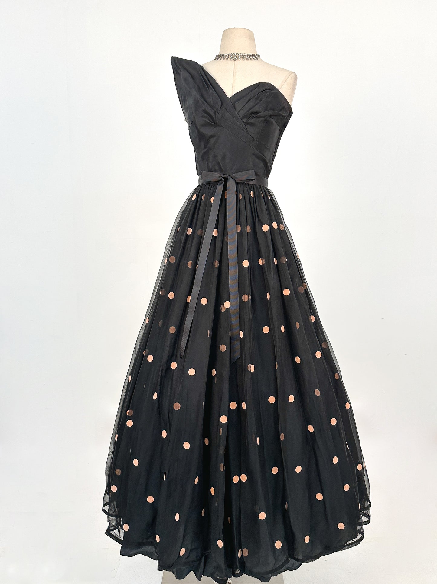 1940s Dramatic Evening Gown by Fred Perlberg / Waist 28