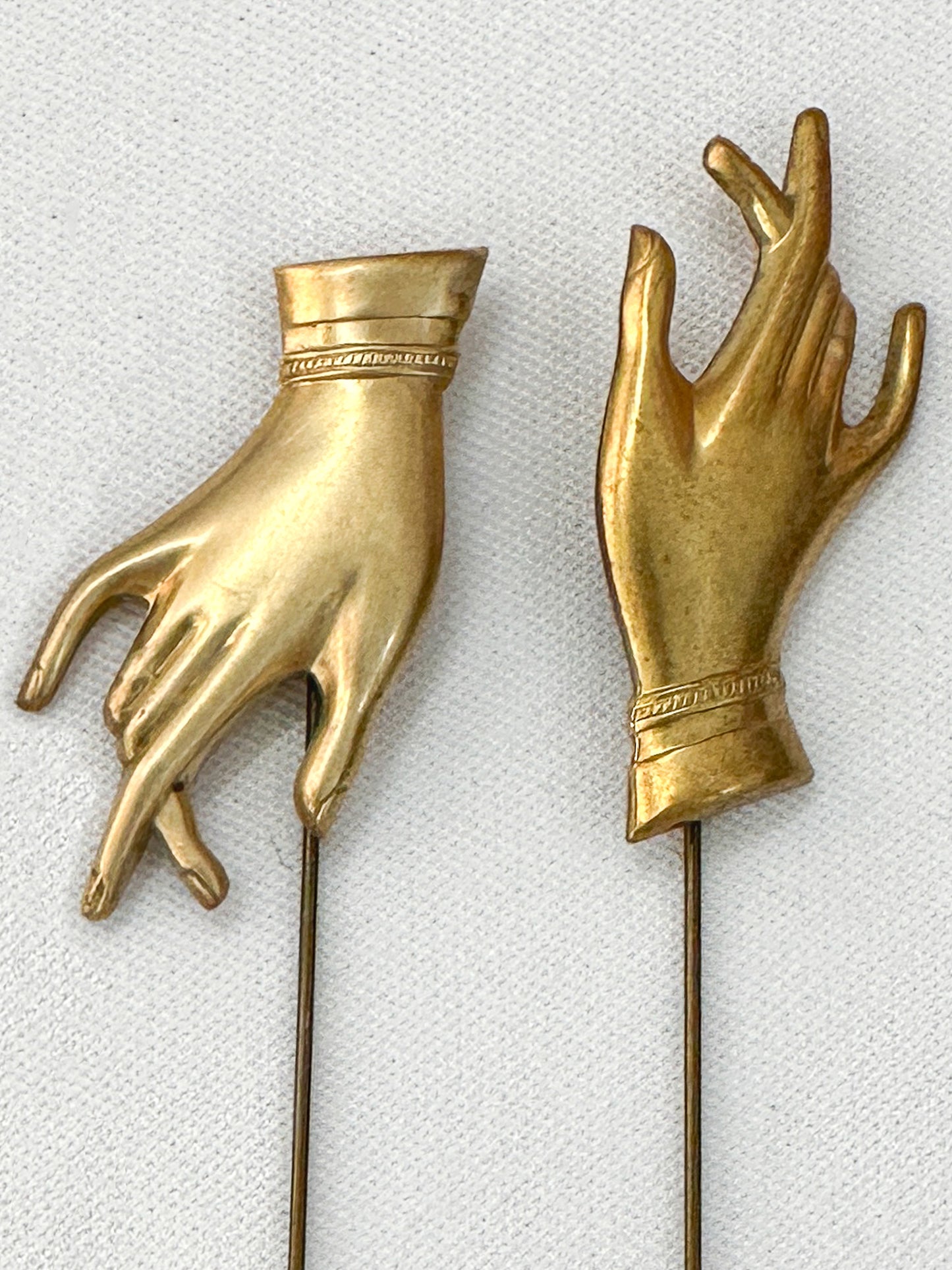 Vintage Elegant Brass Hand Brooch / Custom Order