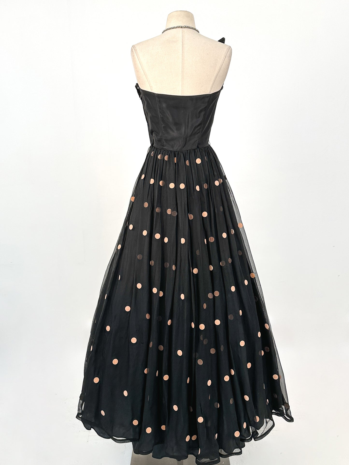 1940s Dramatic Evening Gown by Fred Perlberg / Waist 28