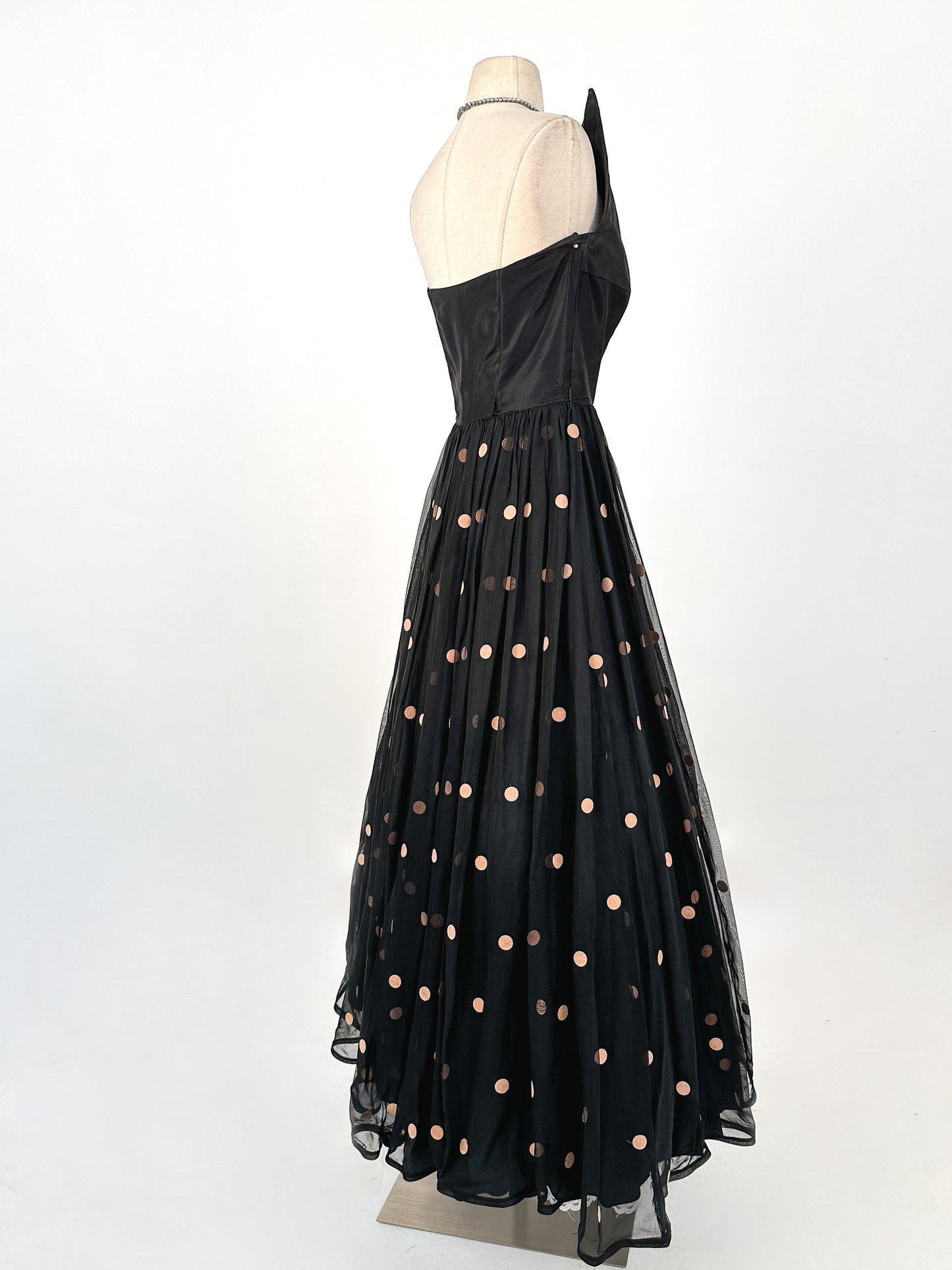 1940s Dramatic Evening Gown by Fred Perlberg / Waist 28