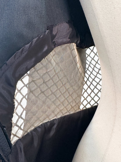 1960s Vampy Black Velvet Wide Leg Jumpsuit with Sheer Cutouts / Waist 26