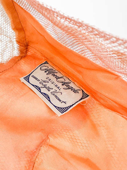 1950s Mocha Tulle and Lace Party Dress/ Waist 26