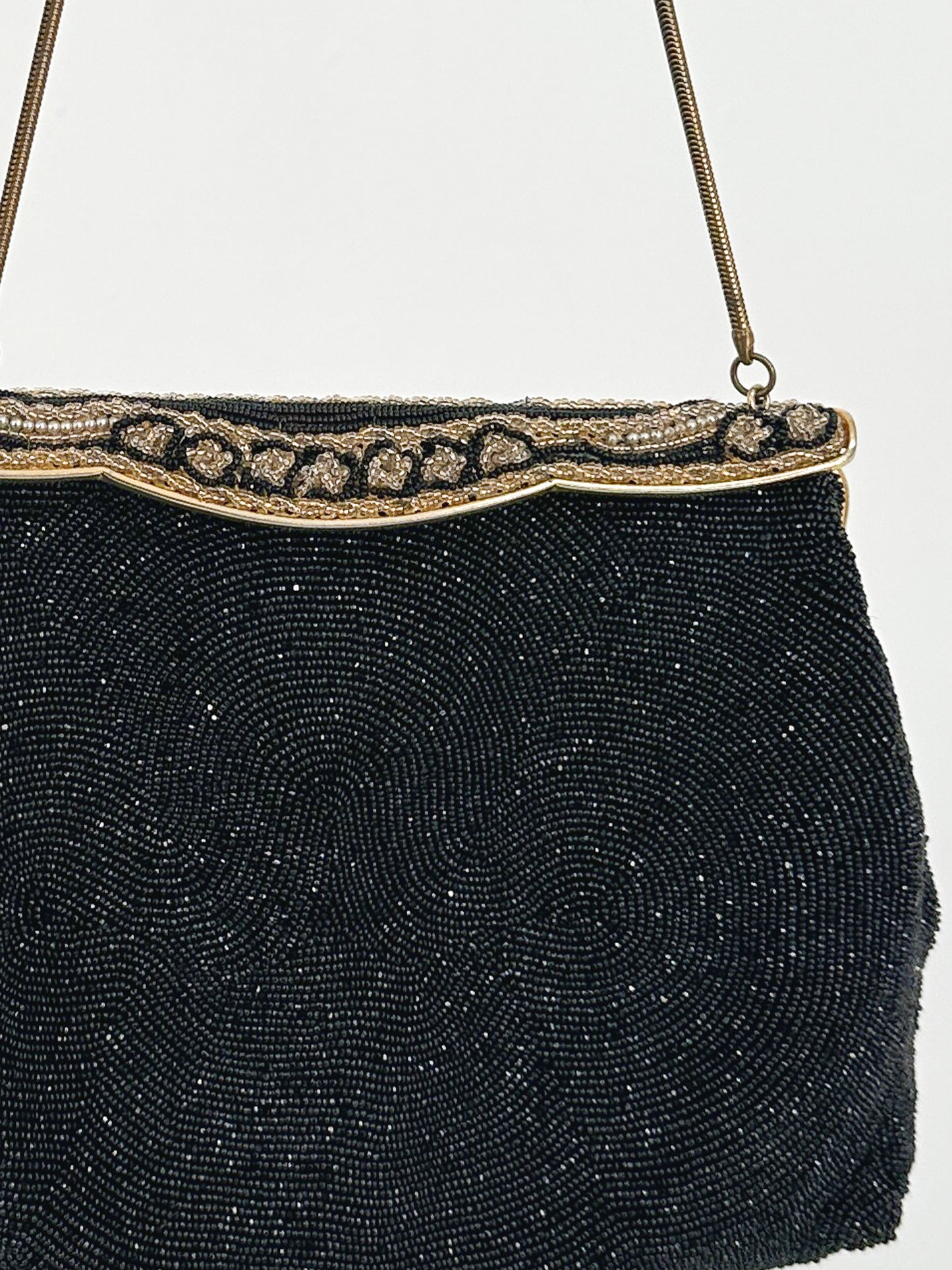 1950-60s Black Mirco-Beaded Handbag