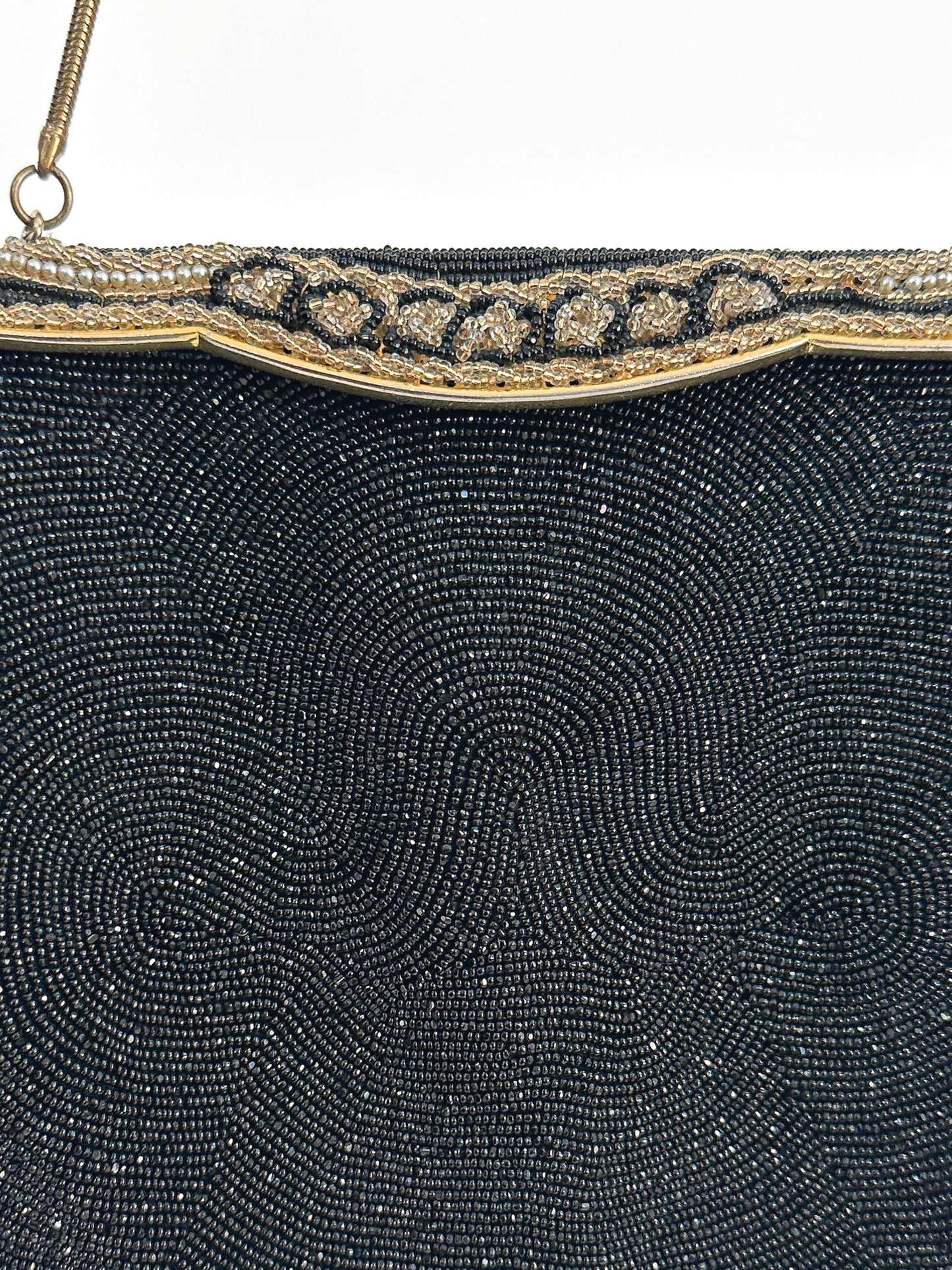 1950-60s Black Mirco-Beaded Handbag