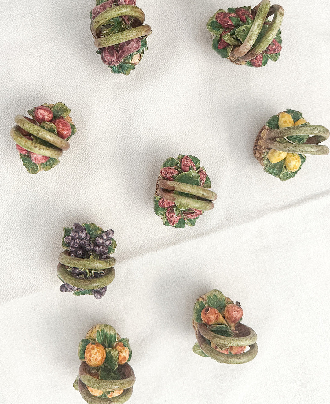 Mid-Century Modern Fruit Basket Place Card Holders