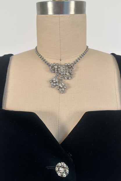 1950s Rhinestone Bow Necklace
