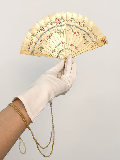 Early 1900s Hand Painted Celluloid Hand Fan