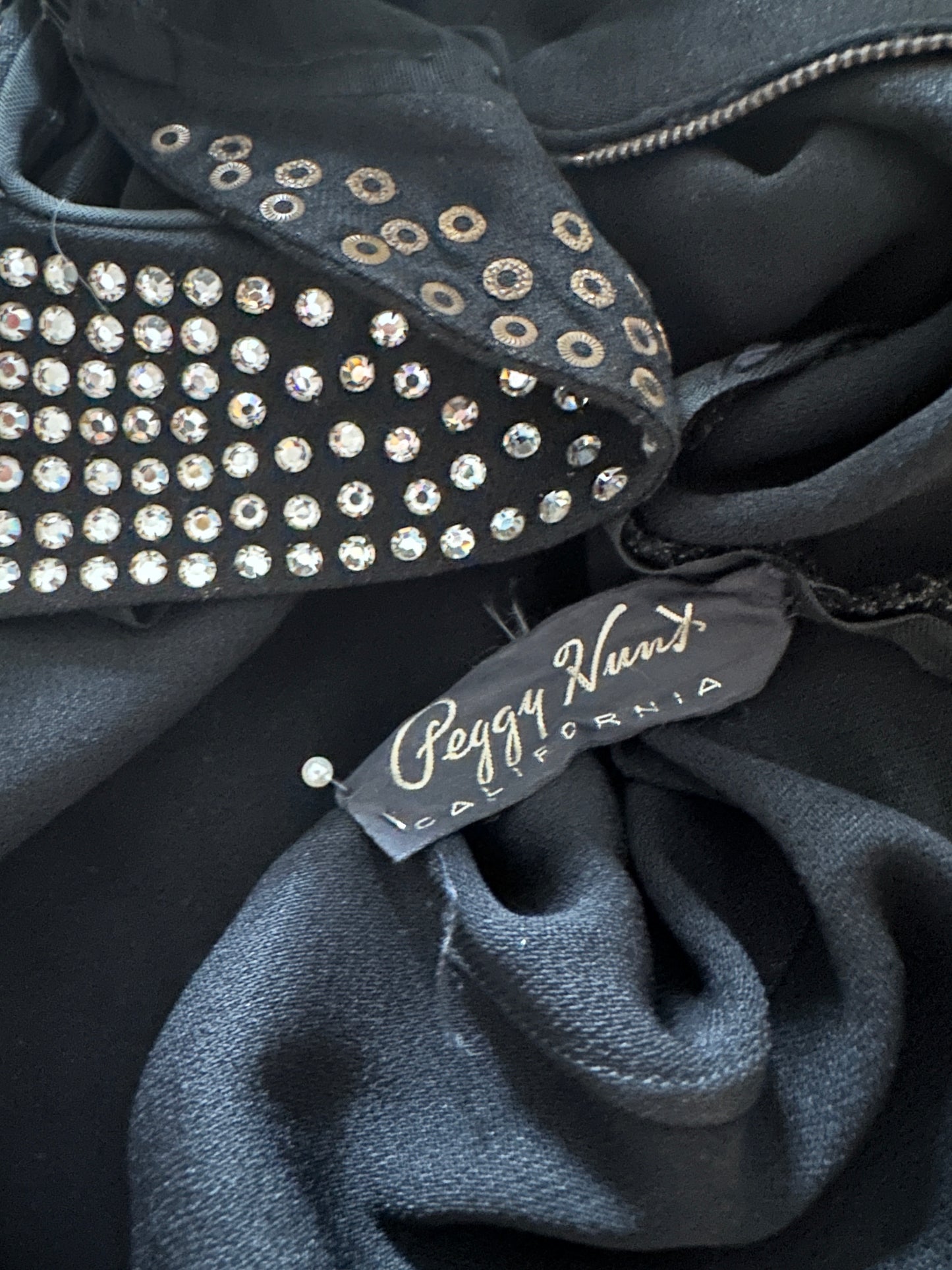 1940s LBD with Sheer Neckline by Peggy Hunt / Waist 28