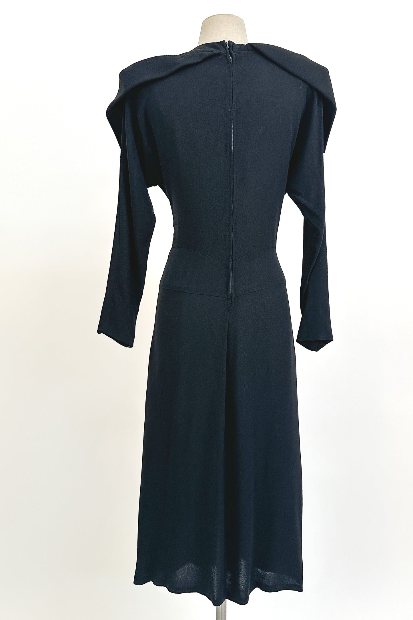 1940s Femme Fatale Illusion Lace Cocktail Dress / Waist 28-30