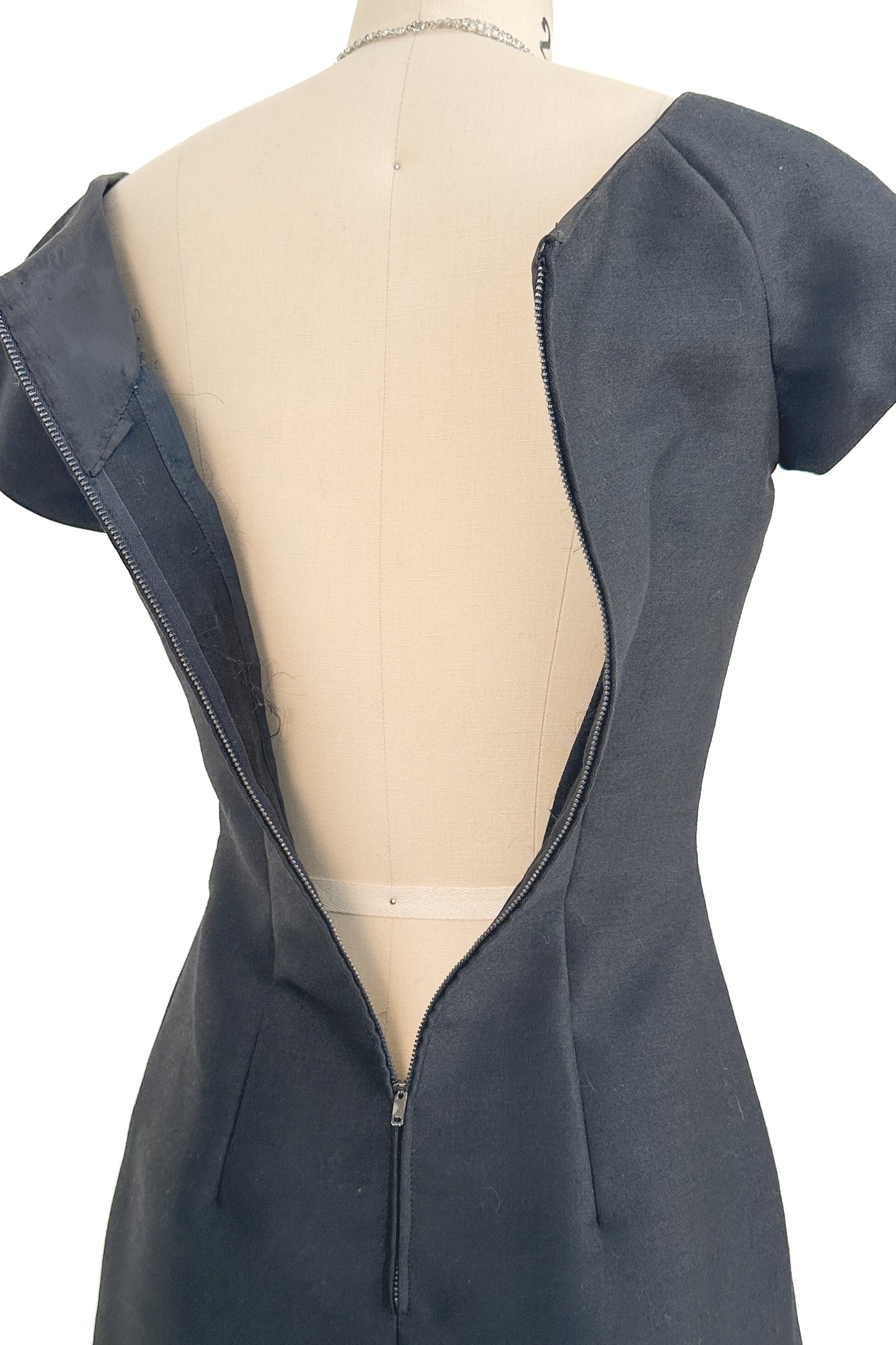 1960s Jerry Silverman Black Rosette Cocktail Dress