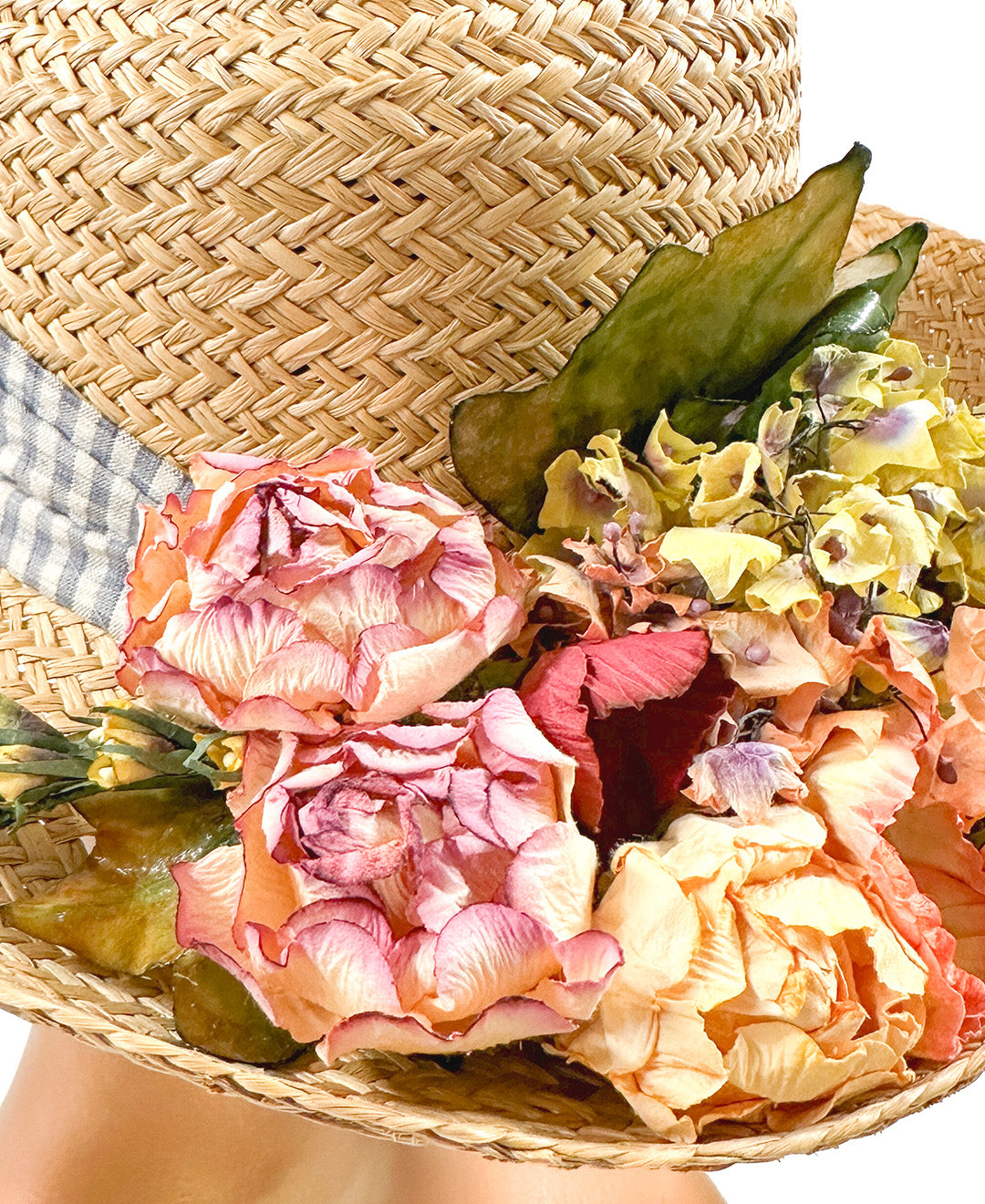 1990s 'Nancy Meyers' Romcom Summer Straw Hat with Roses