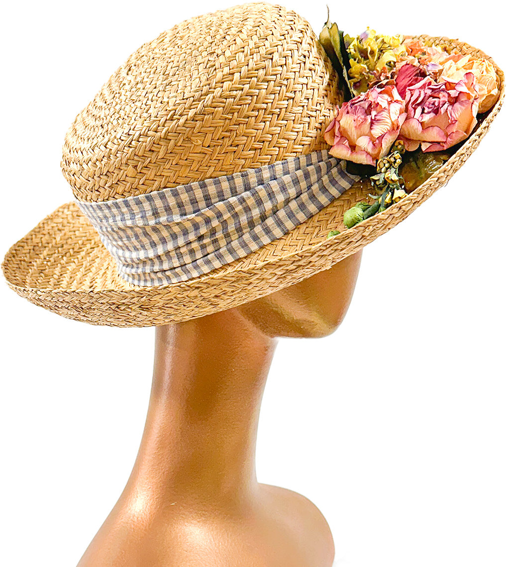 1990s 'Nancy Meyers' Romcom Summer Straw Hat with Roses