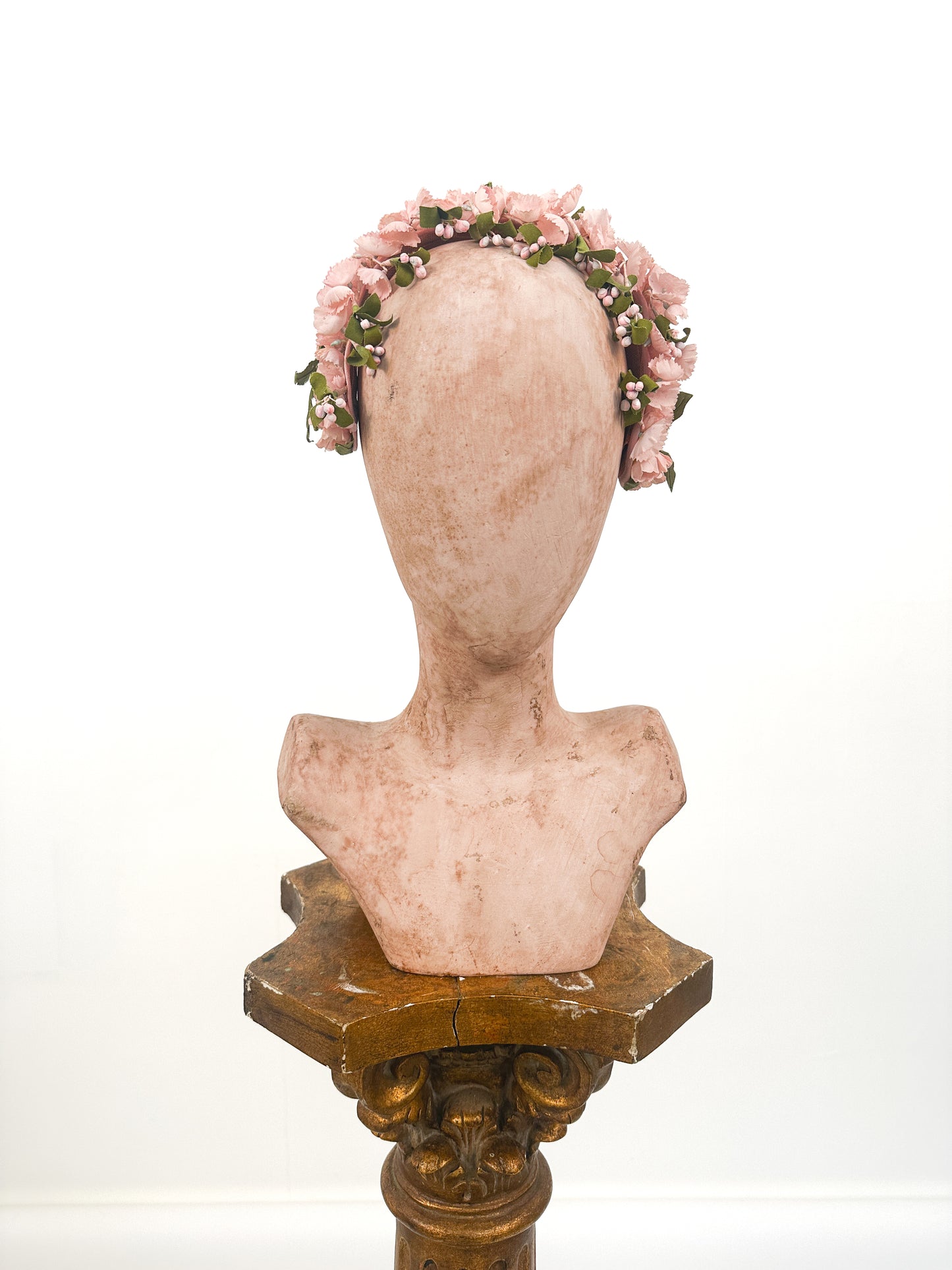 1950s Pink Floral Fascinator Headband