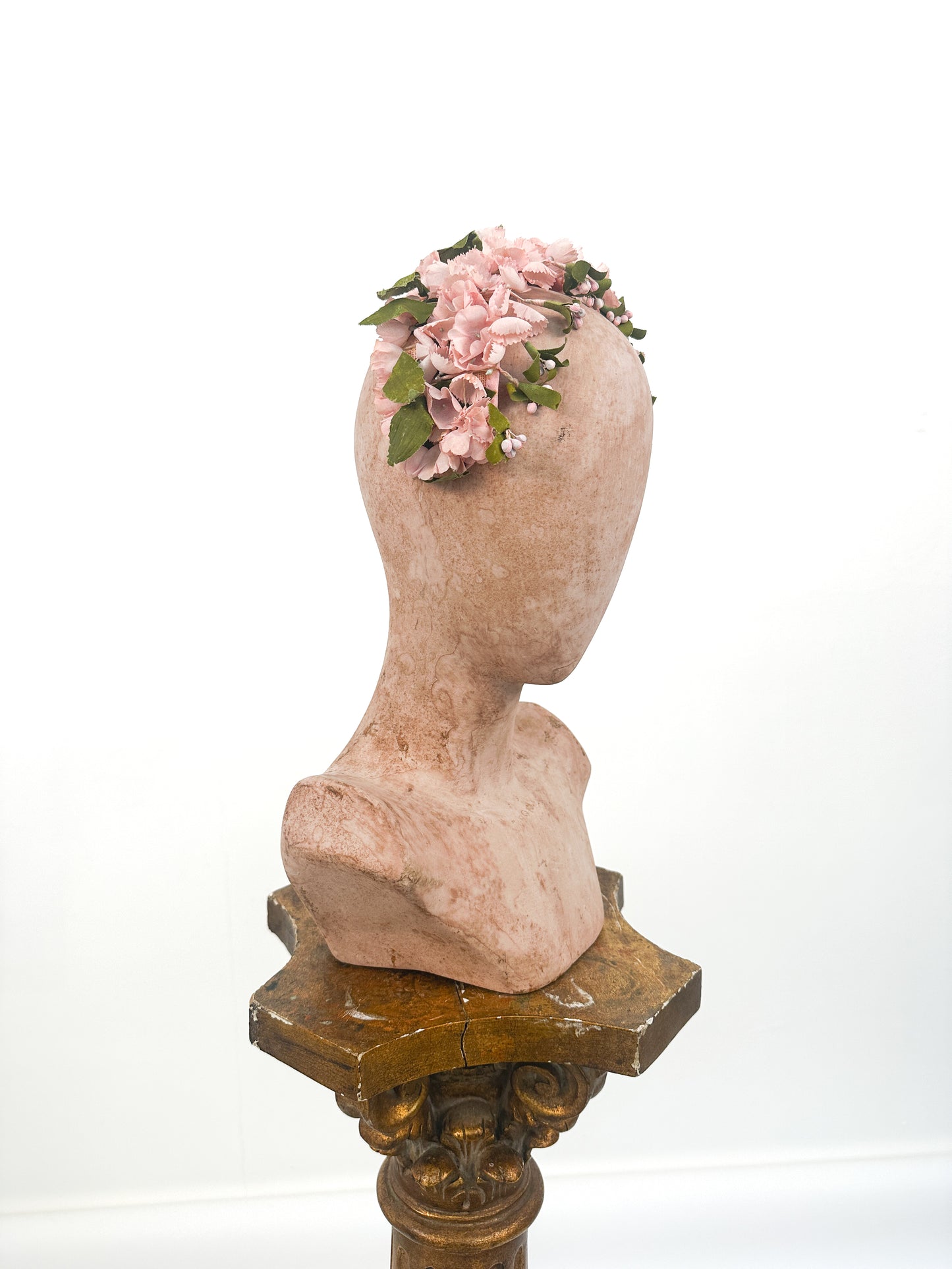 1950s Pink Floral Fascinator Headband