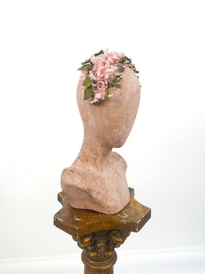 1950s Pink Floral Fascinator Headband