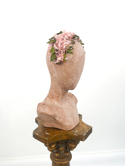 1950s Pink Floral Fascinator Headband