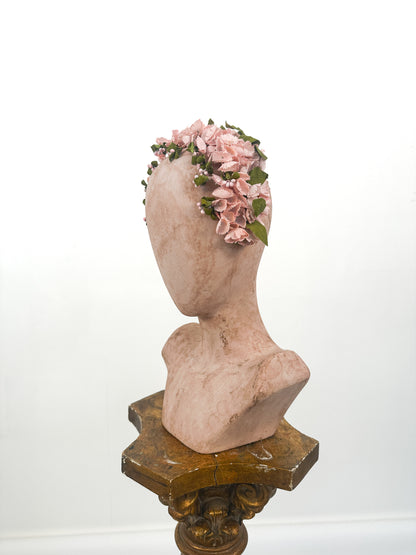 1950s Pink Floral Fascinator Headband