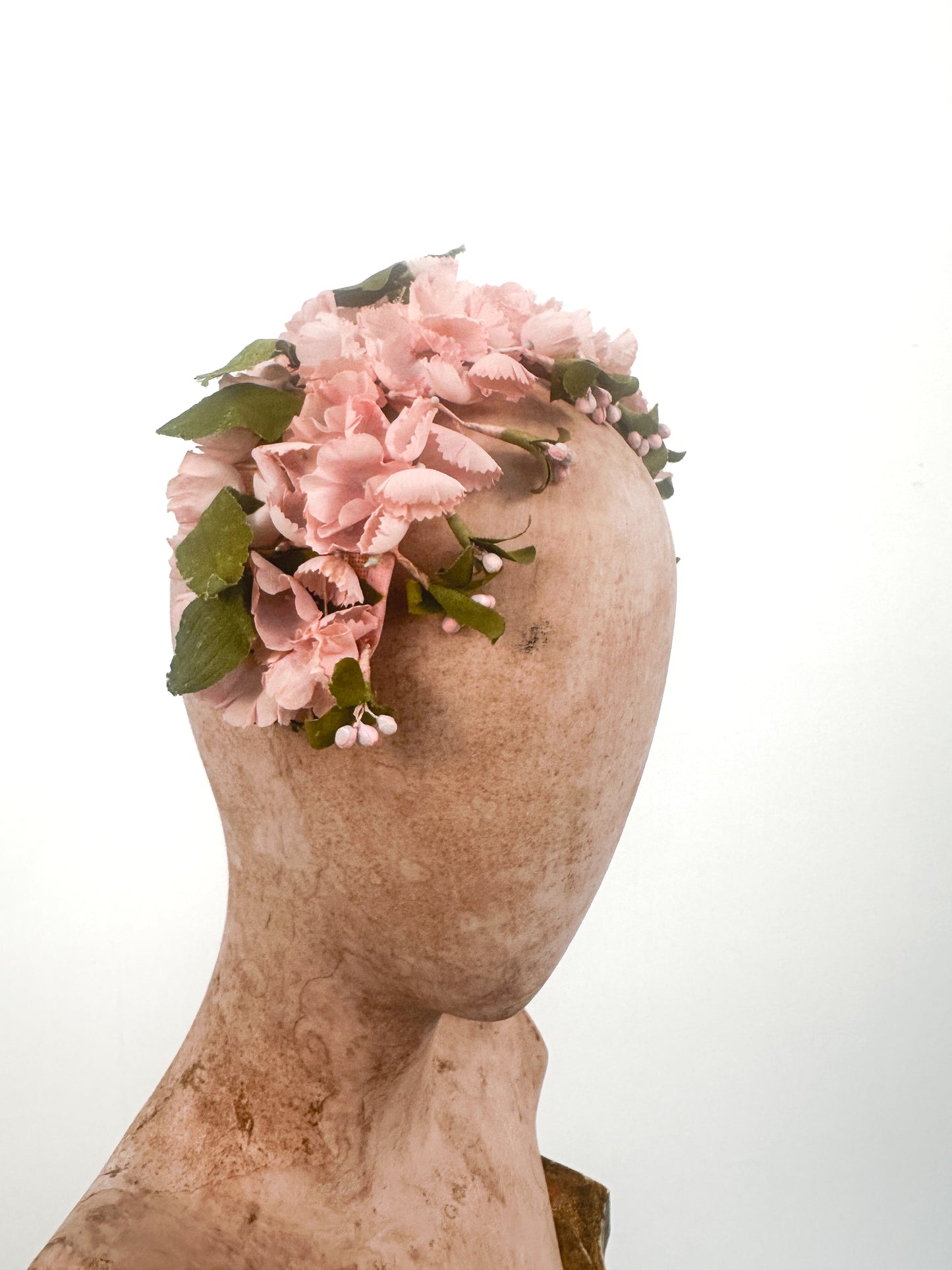 1950s Pink Floral Fascinator Headband