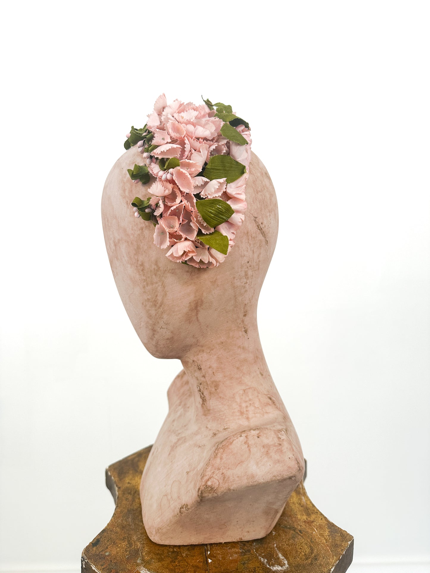 1950s Pink Floral Fascinator Headband