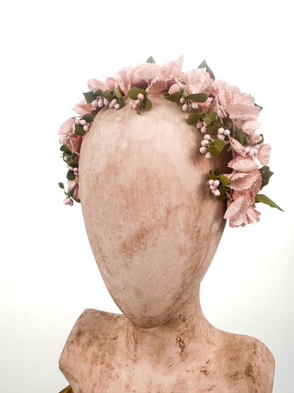 1950s Pink Floral Fascinator Headband