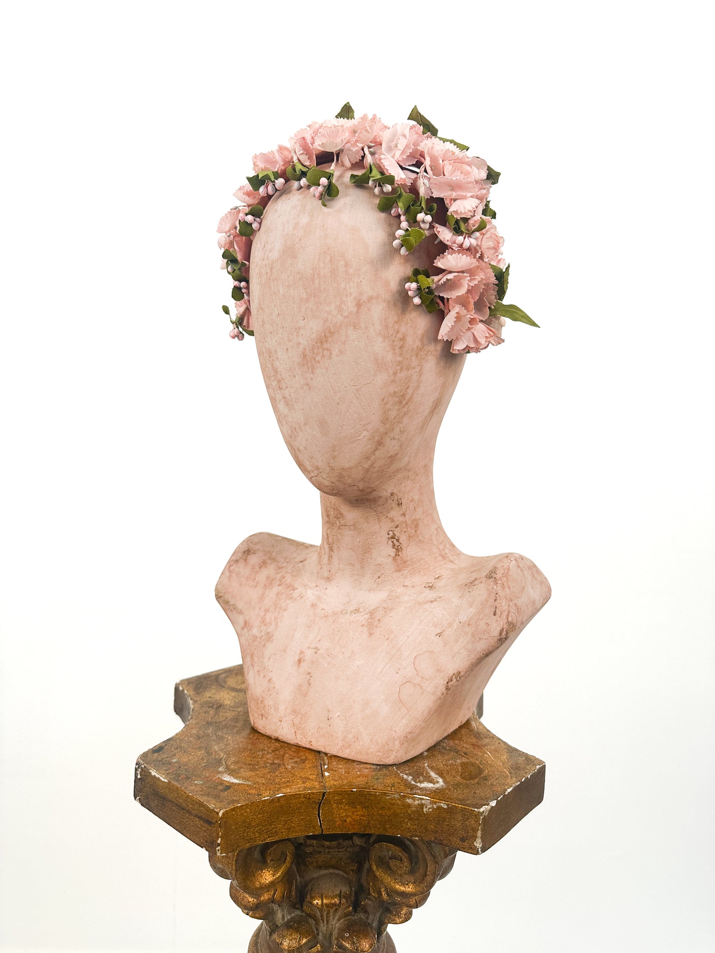 1950s Pink Floral Fascinator Headband