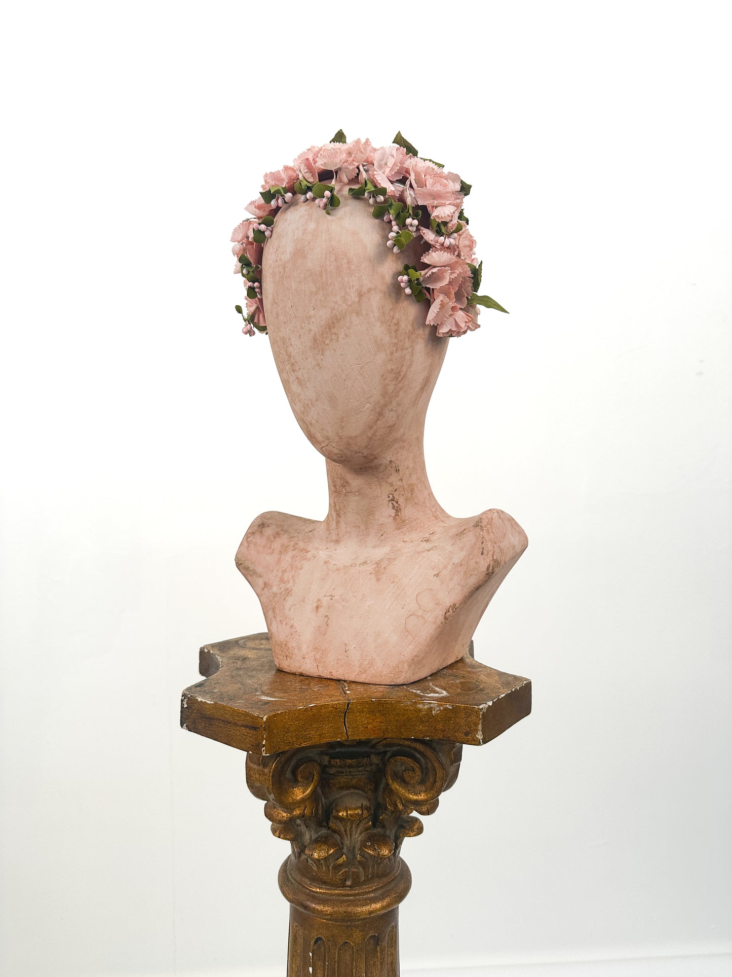 1950s Pink Floral Fascinator Headband