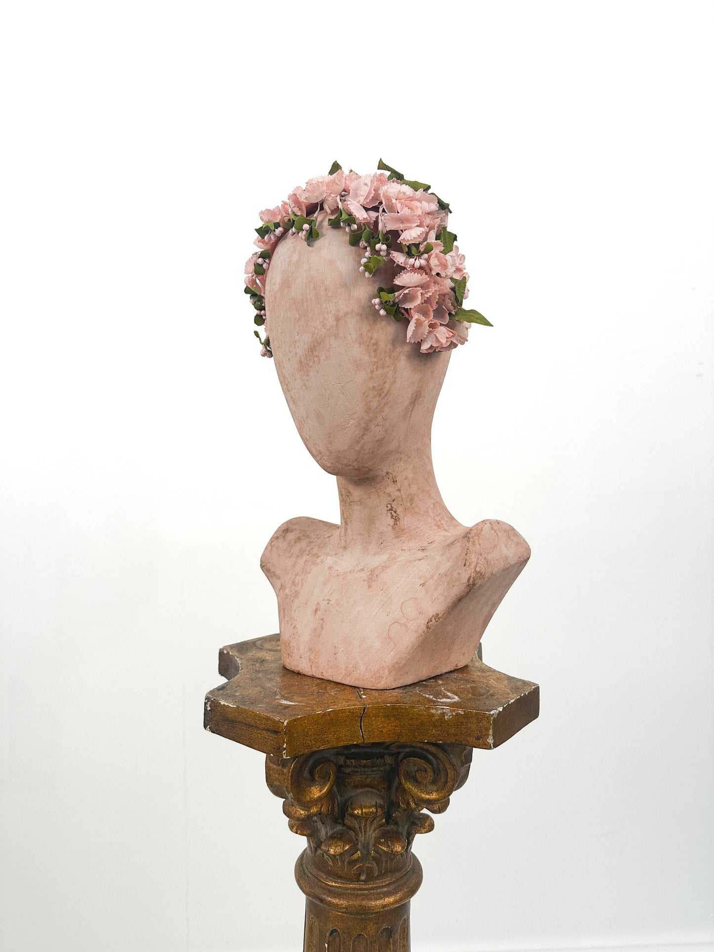 1950s Pink Floral Fascinator Headband