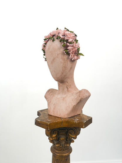 1950s Pink Floral Fascinator Headband