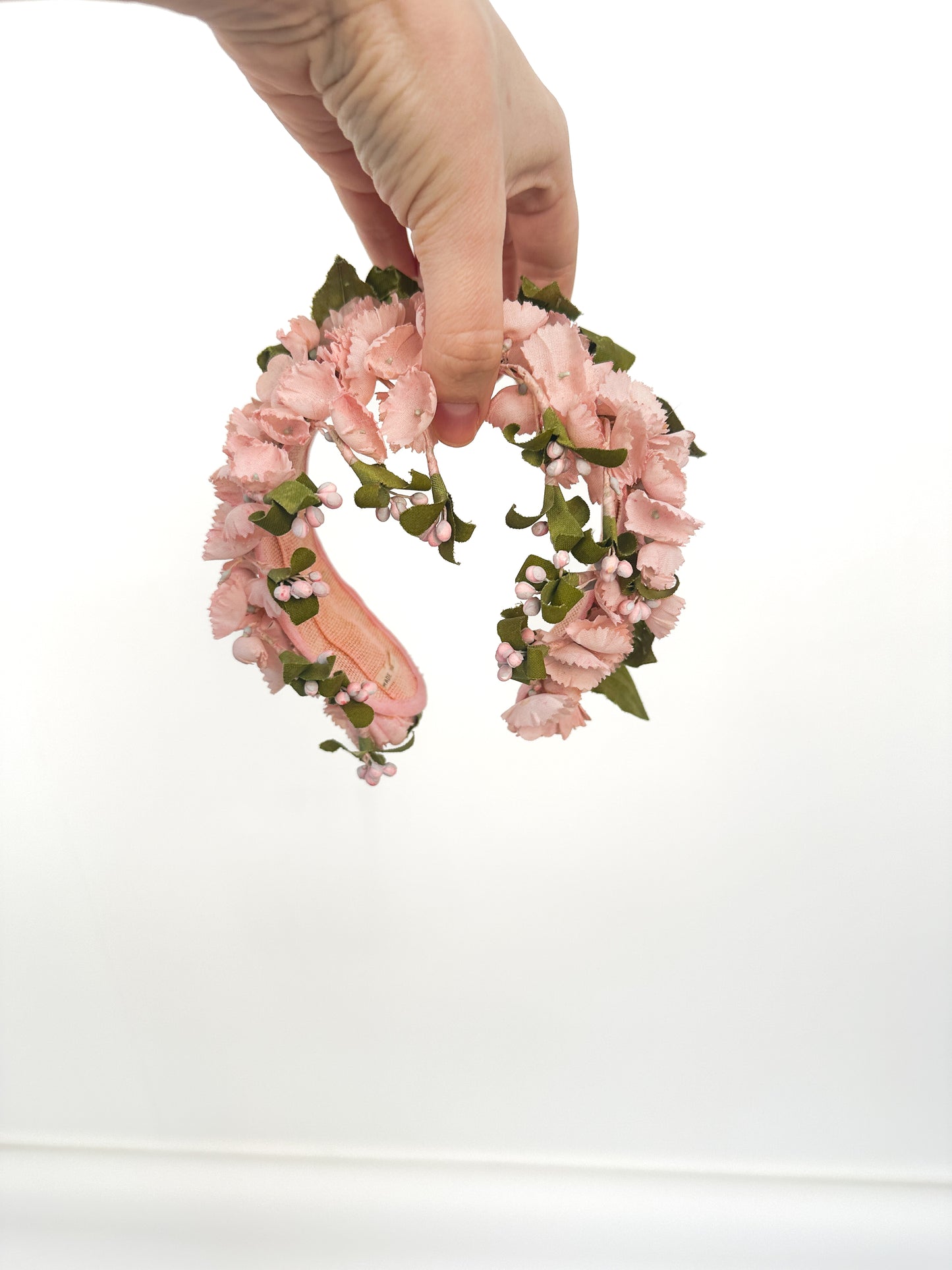 1950s Pink Floral Fascinator Headband