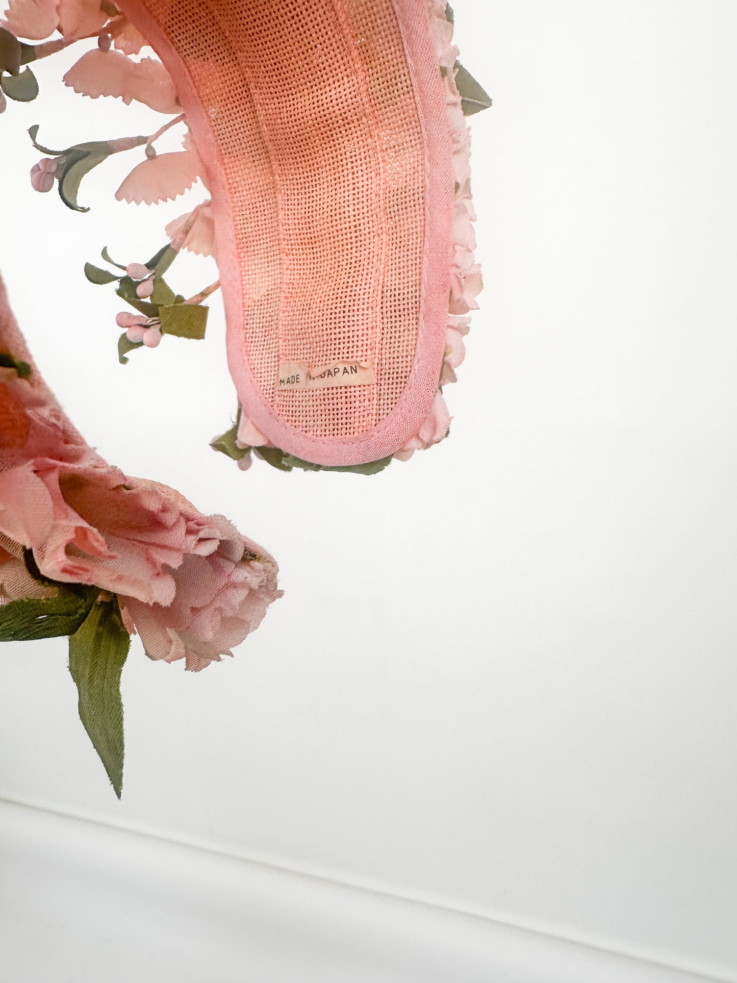 1950s Pink Floral Fascinator Headband