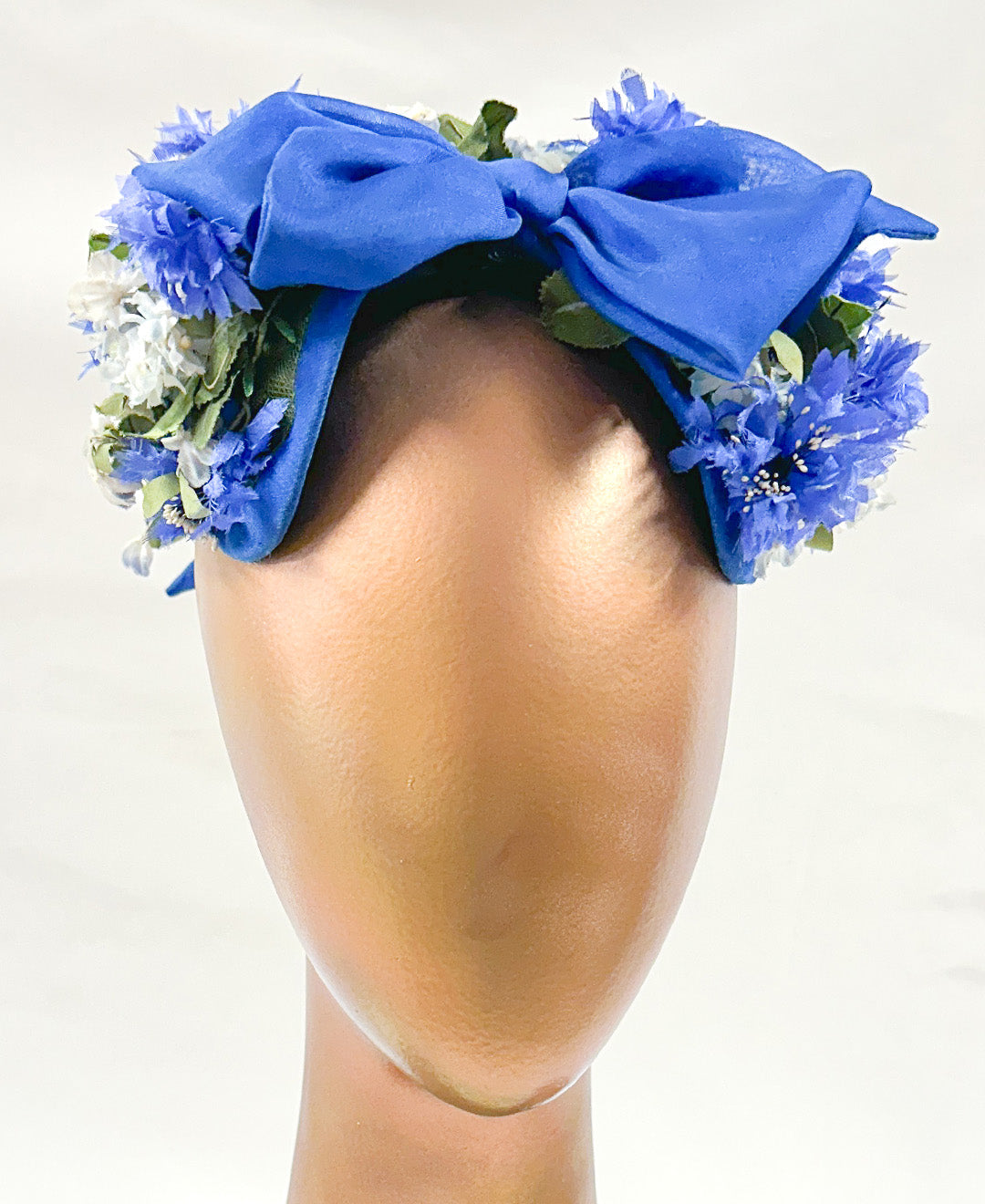1950-60s Bluebell and Daisy Floral Fascinator with Bows