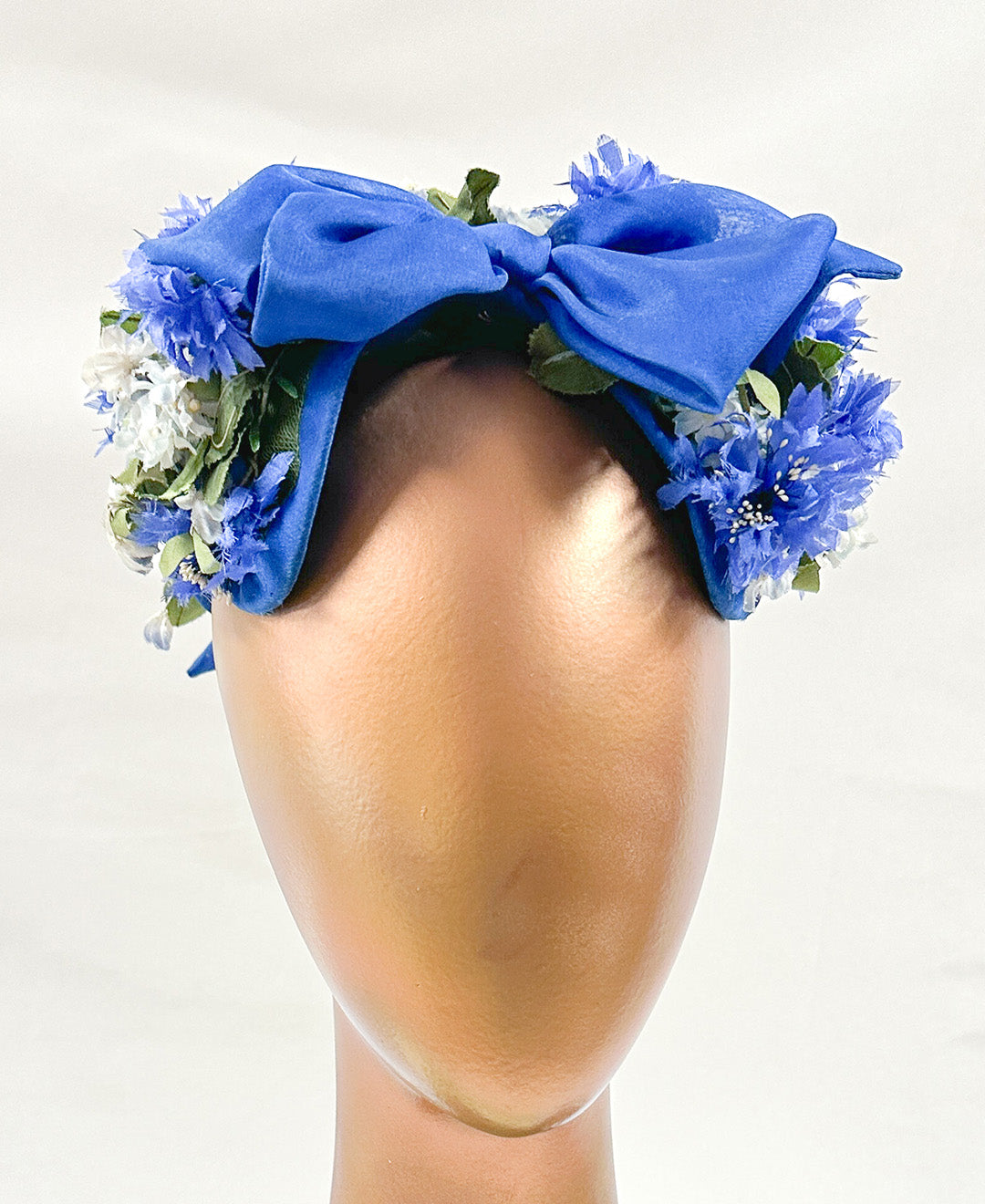1950-60s Bluebell and Daisy Floral Fascinator with Bows