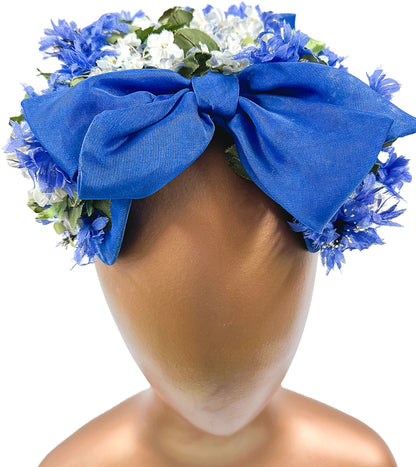 1950-60s Bluebell and Daisy Floral Fascinator with Bows