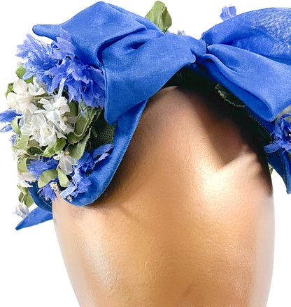 1950-60s Bluebell and Daisy Floral Fascinator with Bows