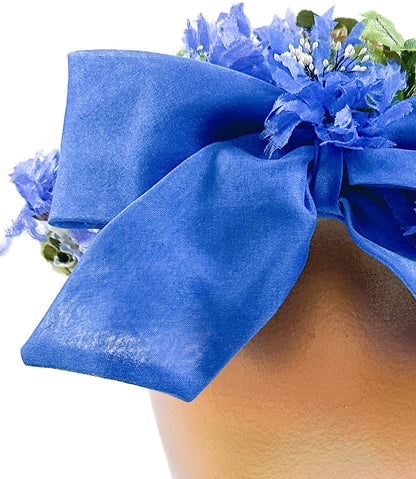 1950-60s Bluebell and Daisy Floral Fascinator with Bows