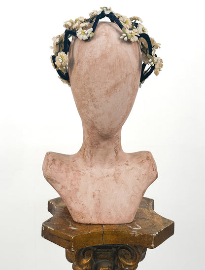 1950s Velvet Fascinator with White Florals / OSFM