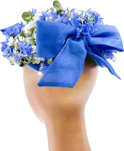 1950-60s Bluebell and Daisy Floral Fascinator with Bows
