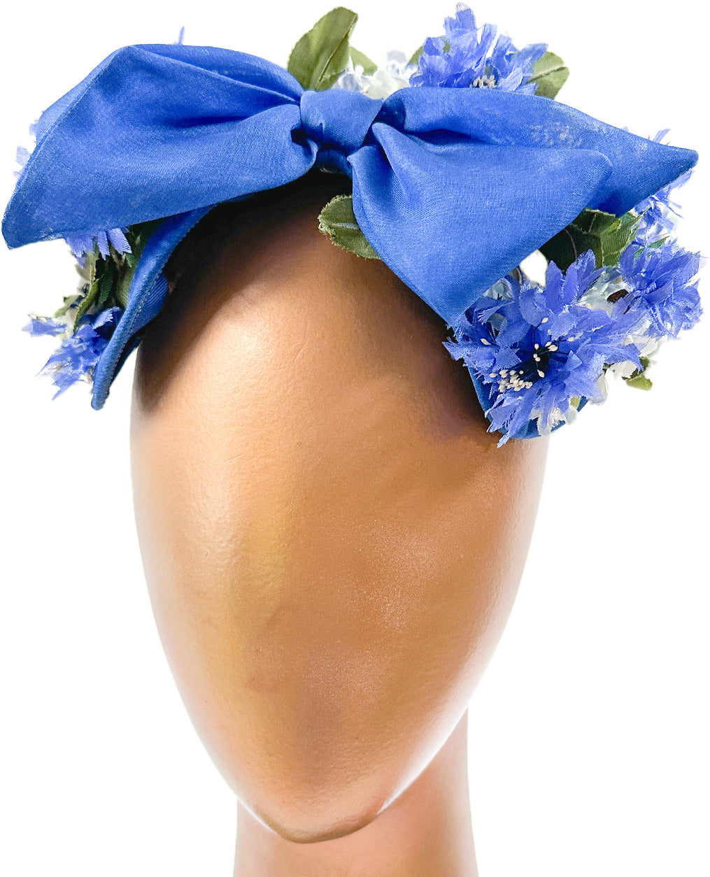 1950-60s Bluebell and Daisy Floral Fascinator with Bows