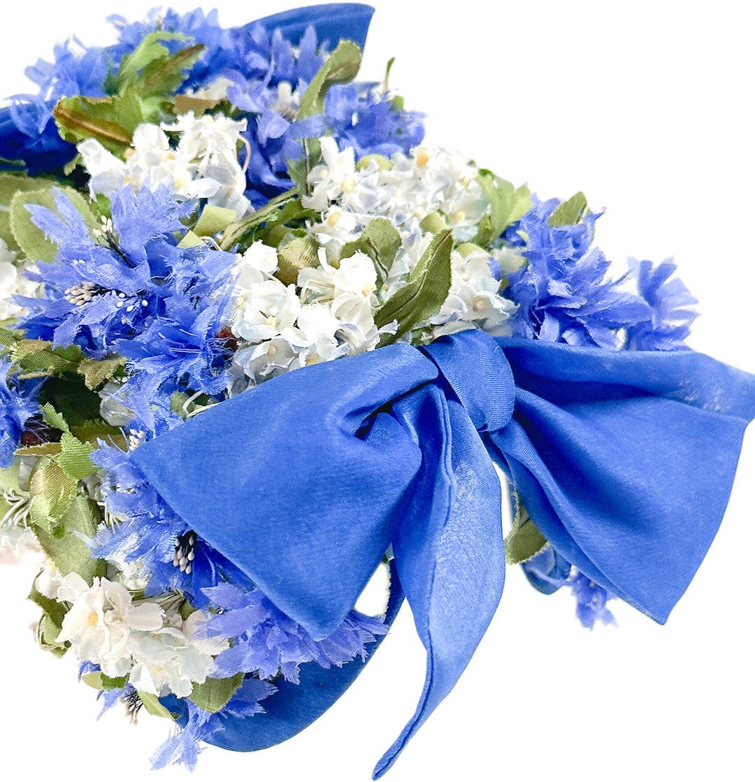 1950-60s Bluebell and Daisy Floral Fascinator with Bows