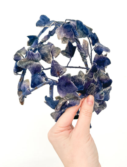 1950-60s Velvet Blue Ivy Fascinator / OSFM