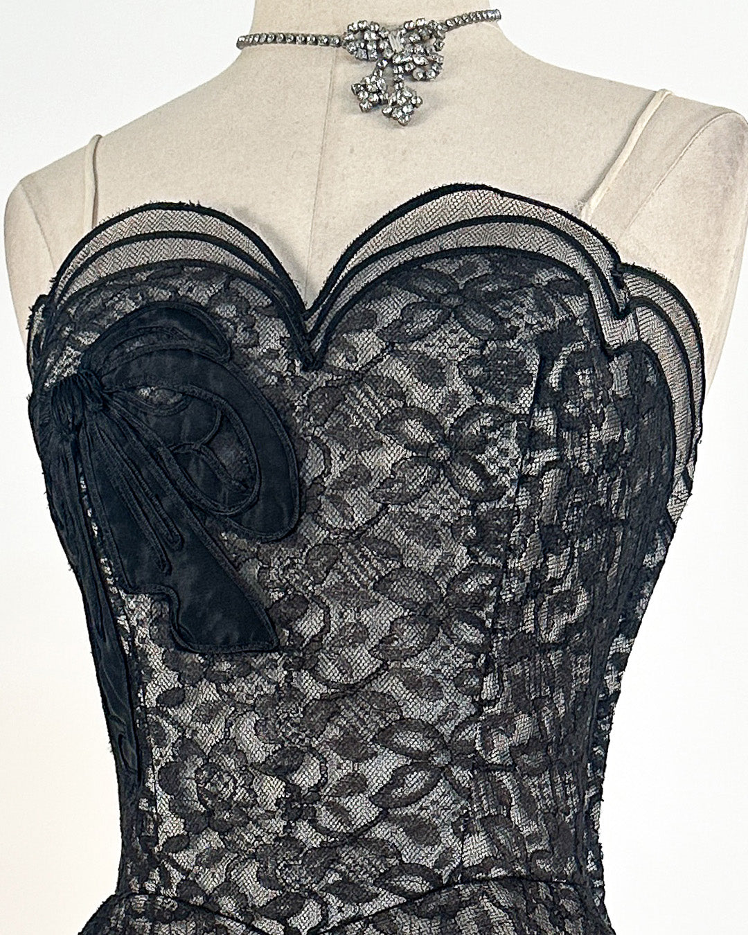 1950s Stunning and Rare Lace and Tulle Ball Gown by Emma Domb / Waist 28