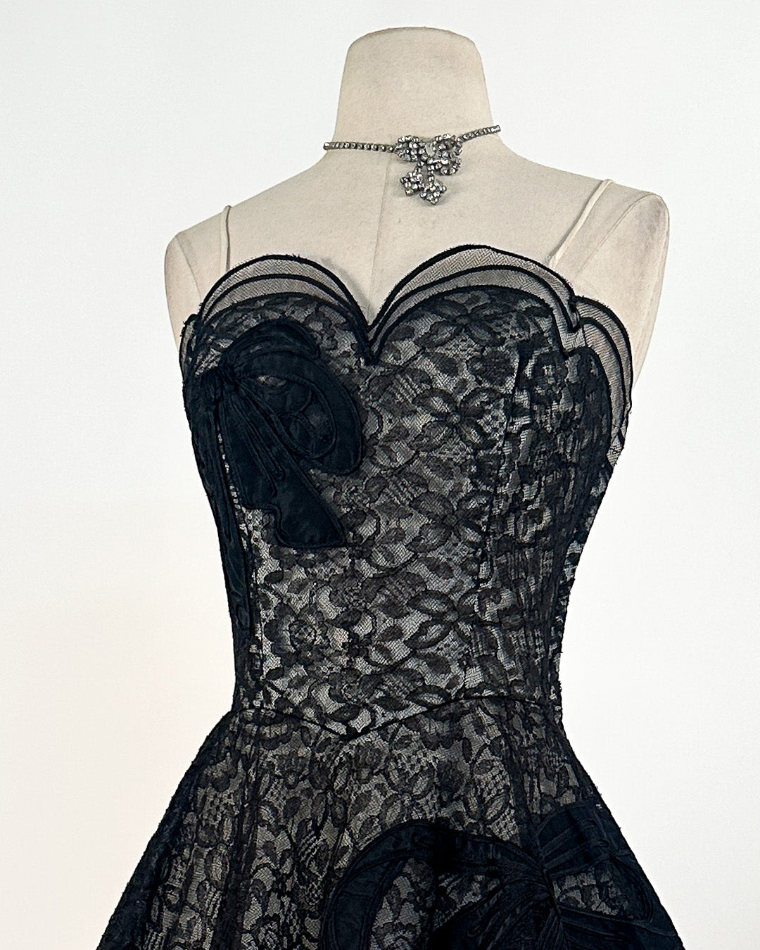 1950s Stunning and Rare Lace and Tulle Ball Gown by Emma Domb / Waist 28