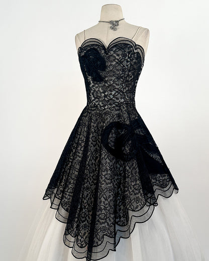 1950s Stunning and Rare Lace and Tulle Ball Gown by Emma Domb / Waist 28