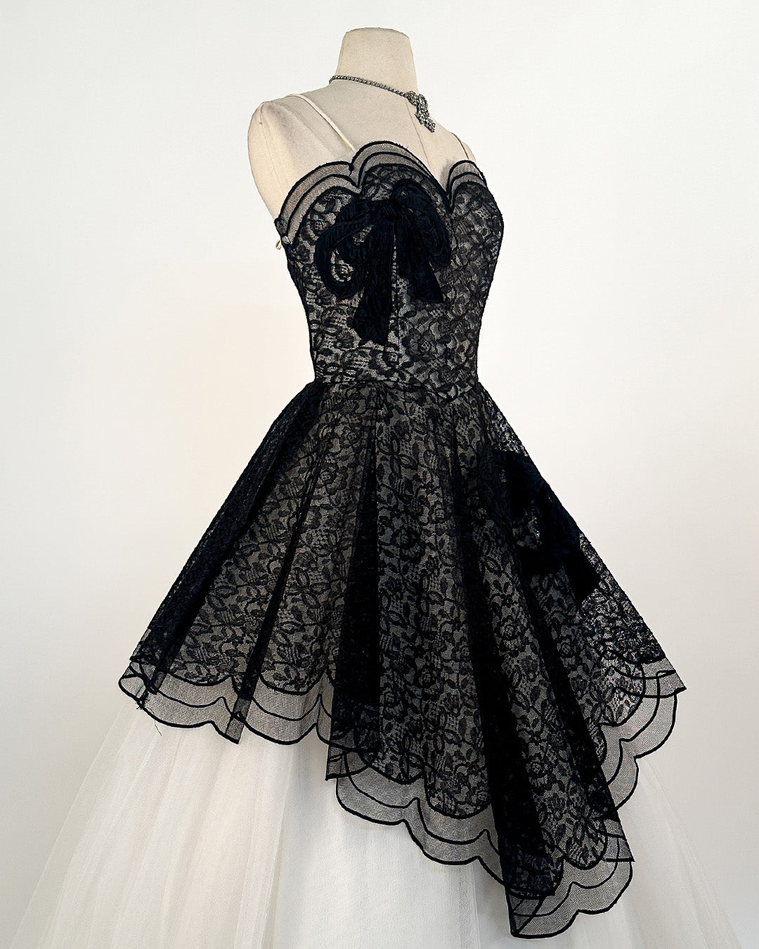 1950s Stunning and Rare Lace and Tulle Ball Gown by Emma Domb / Waist 28