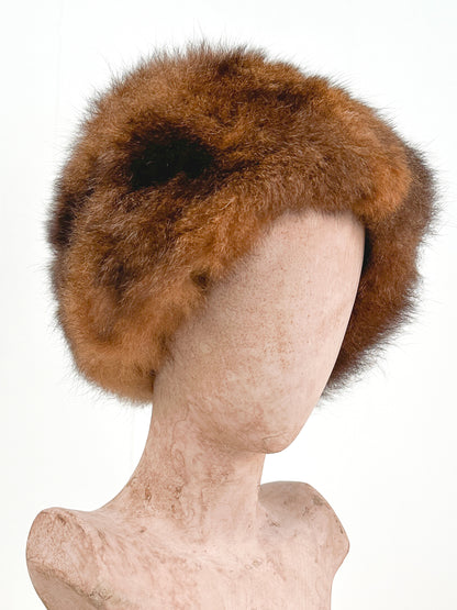 1960s Real Vintage Brown Fur Hat / OSFM