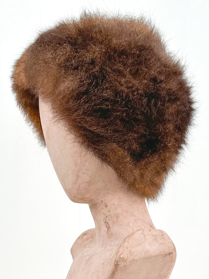 1960s Real Vintage Brown Fur Hat / OSFM